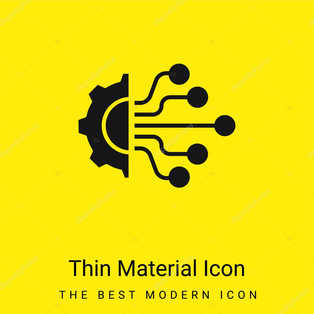 Artificial Intelligence minimal bright yellow material icon