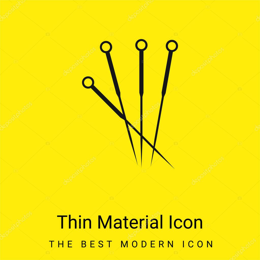 Acupuncture Needles minimal bright yellow material icon