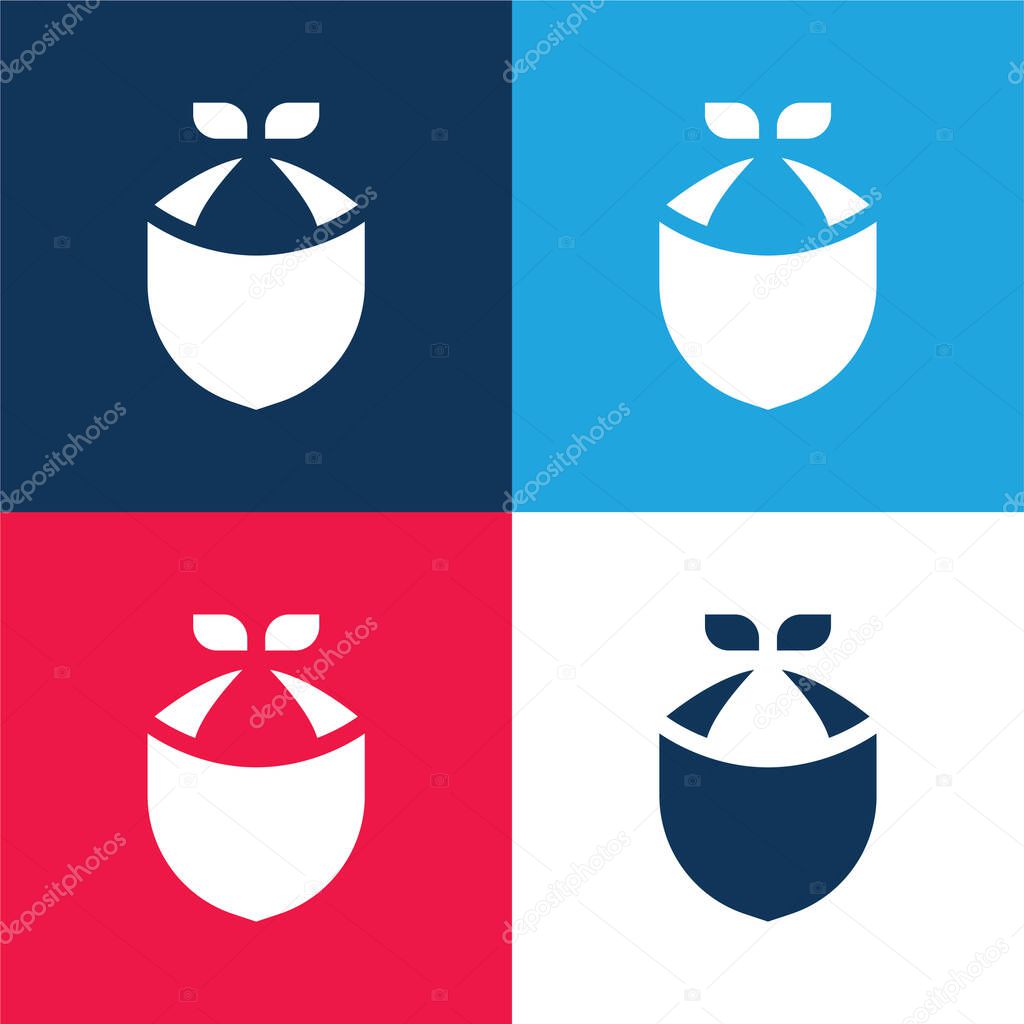 Bandana blue and red four color minimal icon set