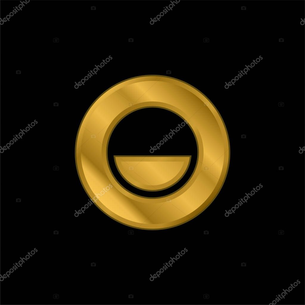 Black And White gold plated metalic icon or logo vector