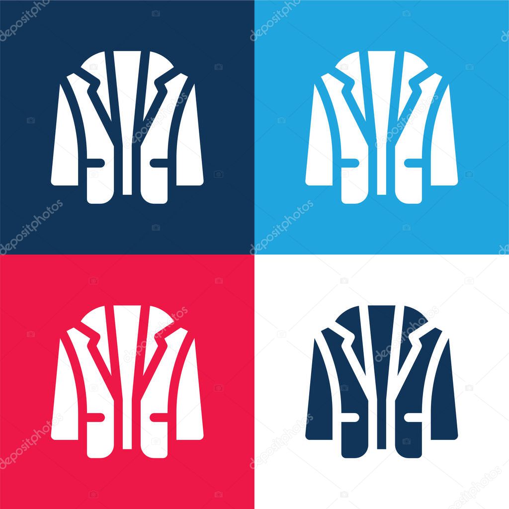 Blazer blue and red four color minimal icon set