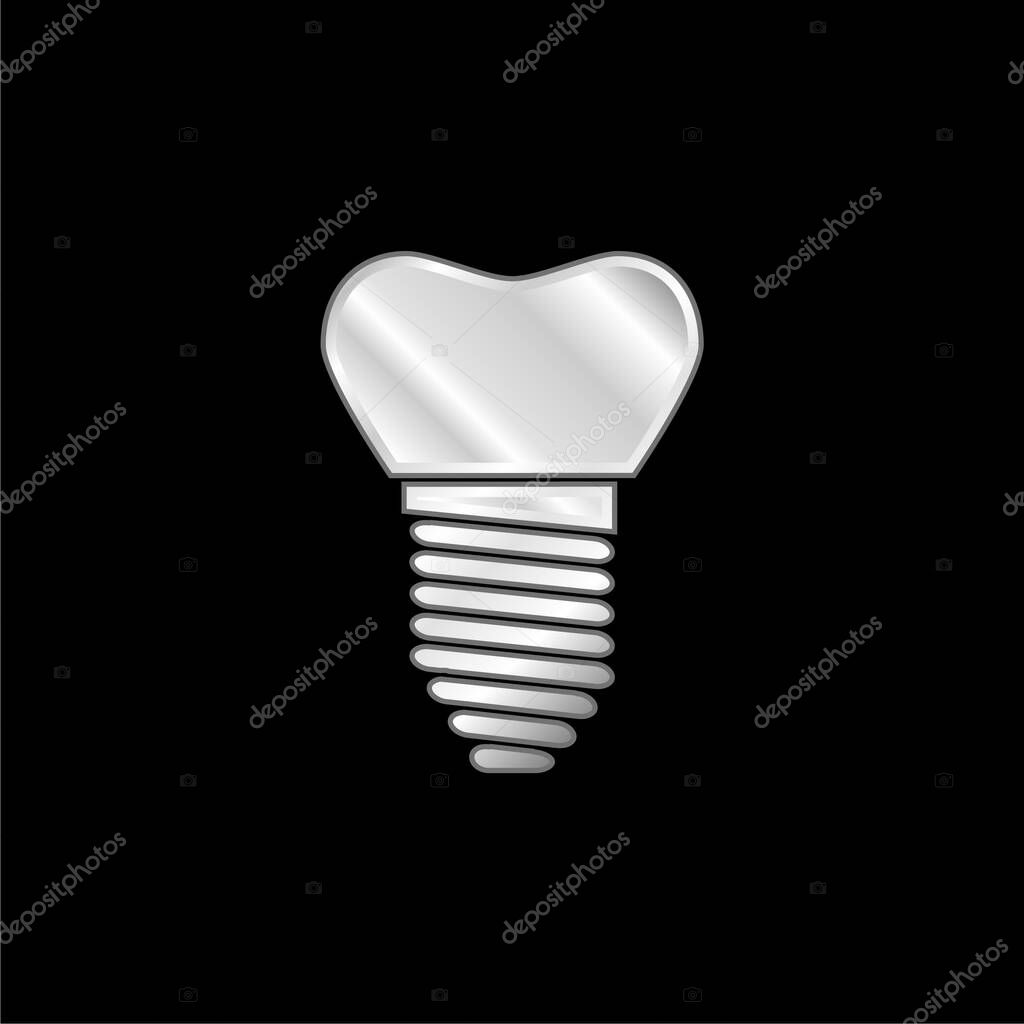 Artificial silver plated metallic icon