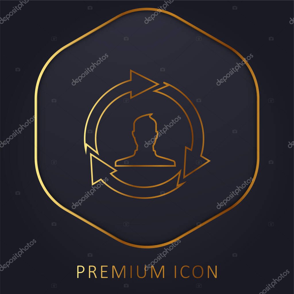 Affiliate Marketing golden line premium logo or icon
