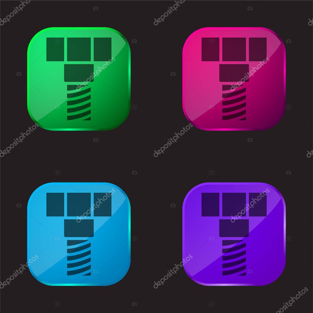 Bolt four color glass button icon