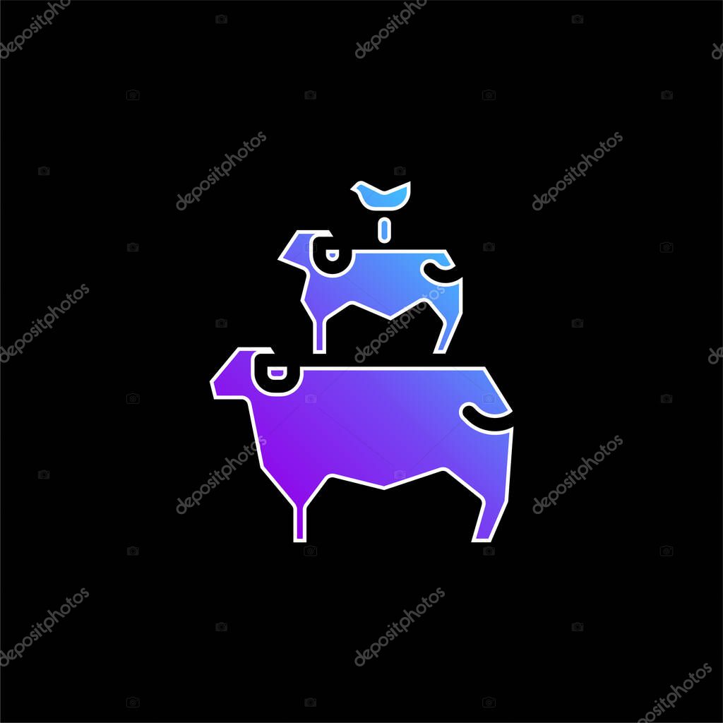 Animals blue gradient vector icon