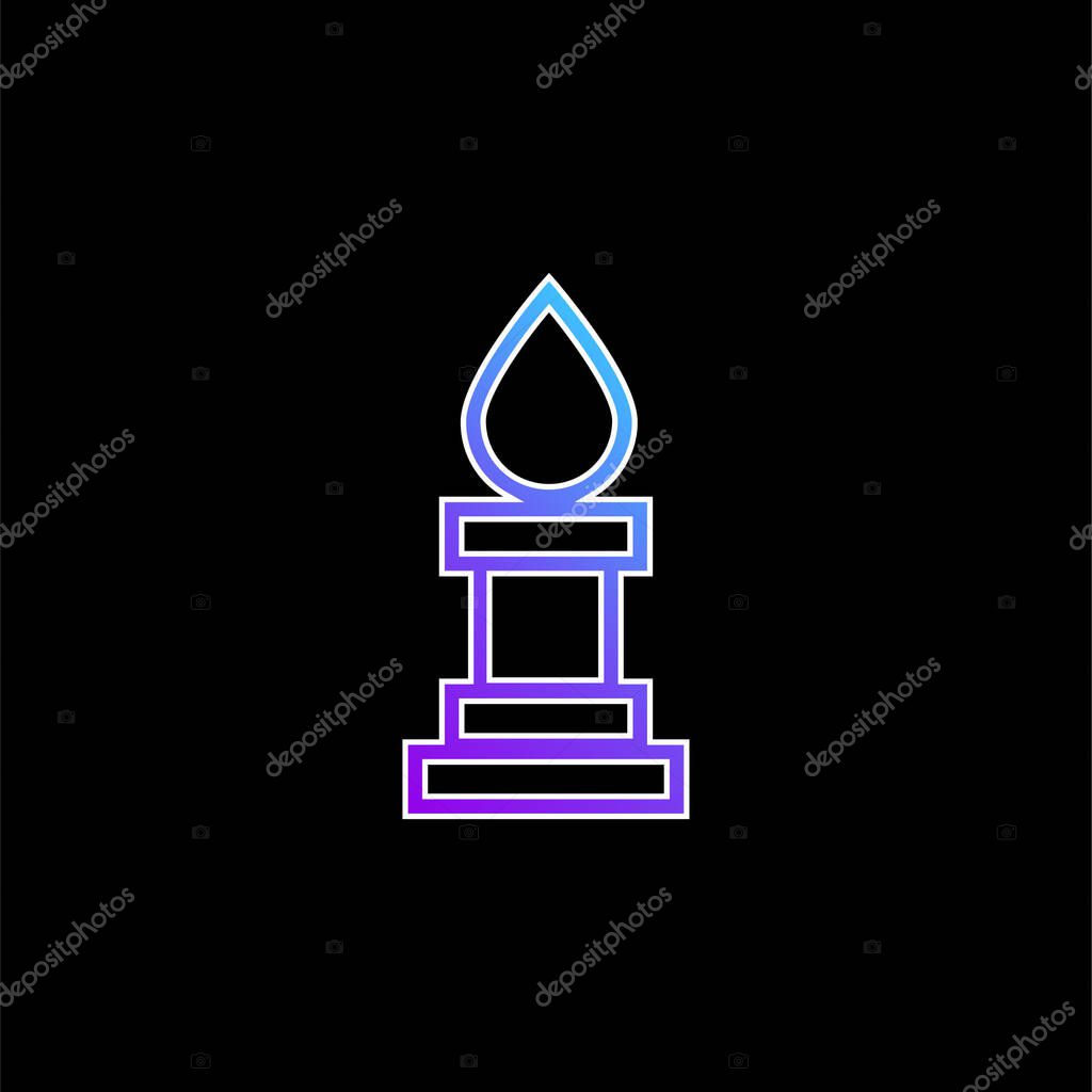 Bishop Chess Piece Outline blue gradient vector icon