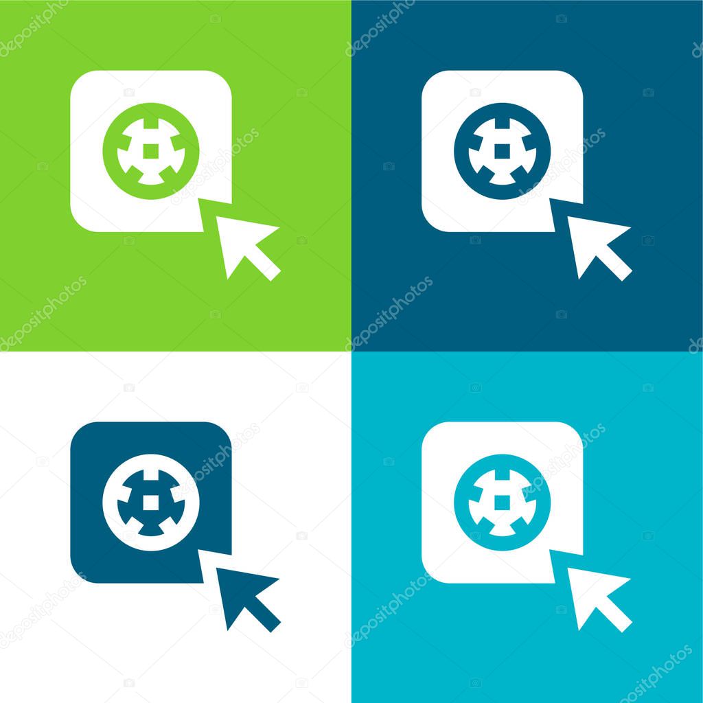 App Flat four color minimal icon set