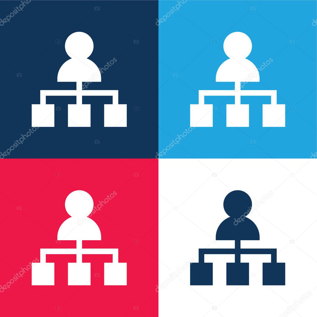 Boss blue and red four color minimal icon set