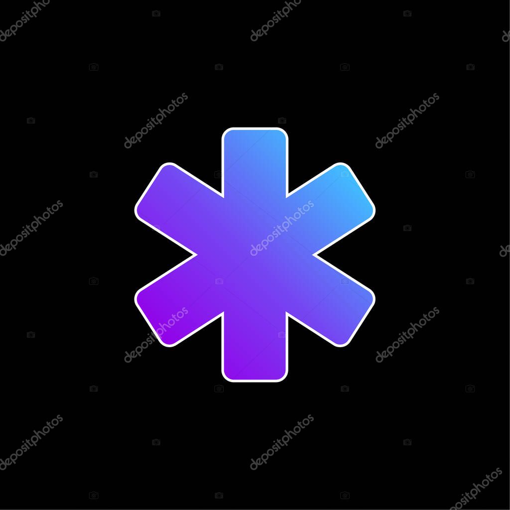 Asterisk blue gradient vector icon