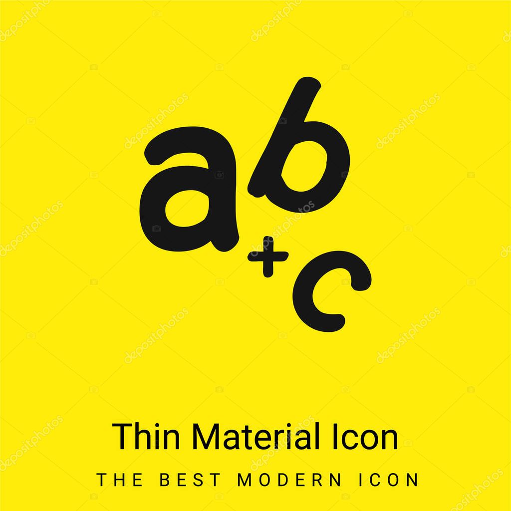 Alphabet minimal bright yellow material icon