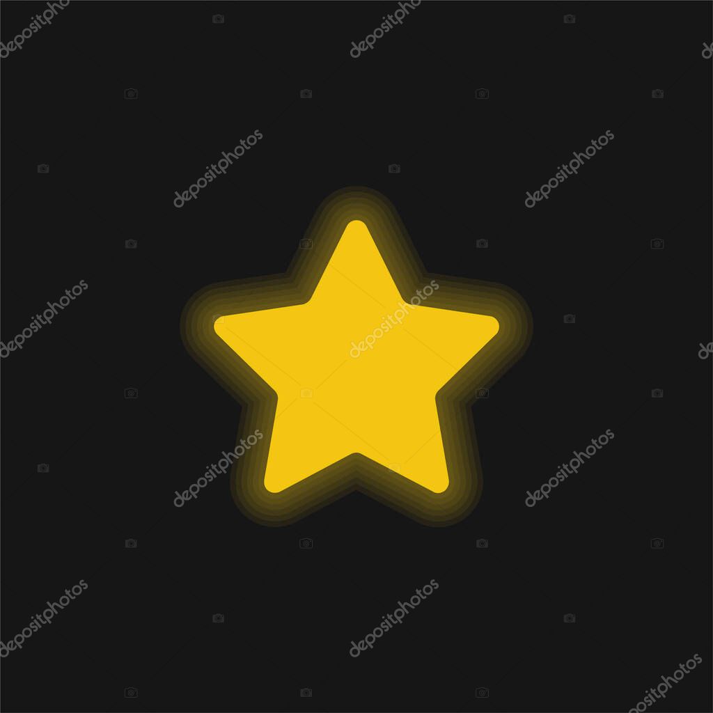 Bookmark Star yellow glowing neon icon