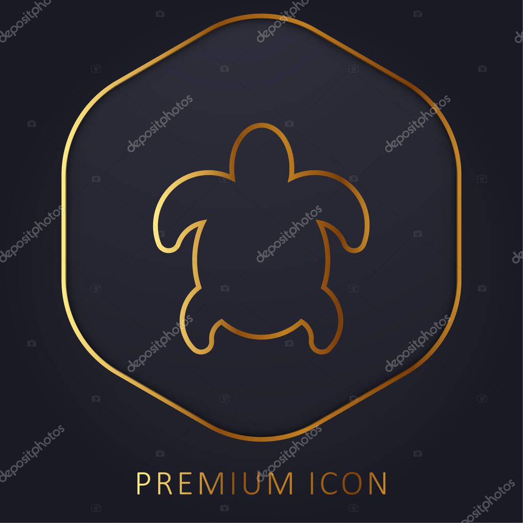Big Turtle golden line premium logo or icon
