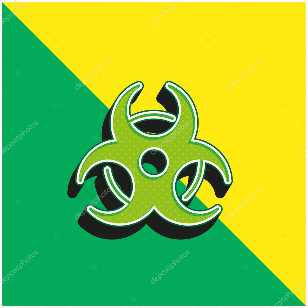 Biohazard Sign Green and yellow modern 3d vector icon logo