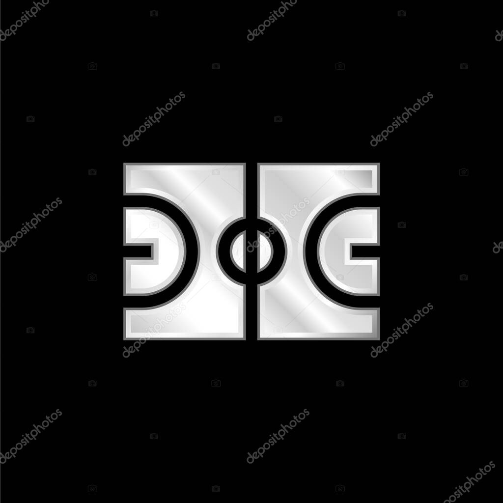 Basketball Court silver plated metallic icon