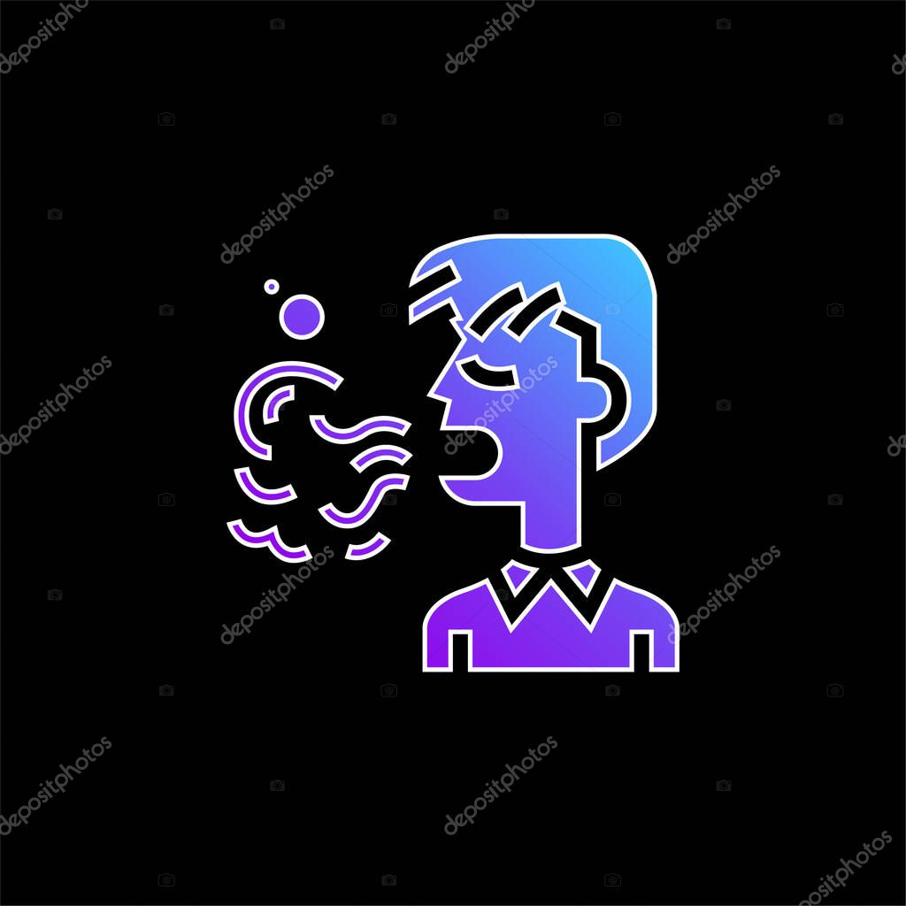 Bad Breath blue gradient vector icon
