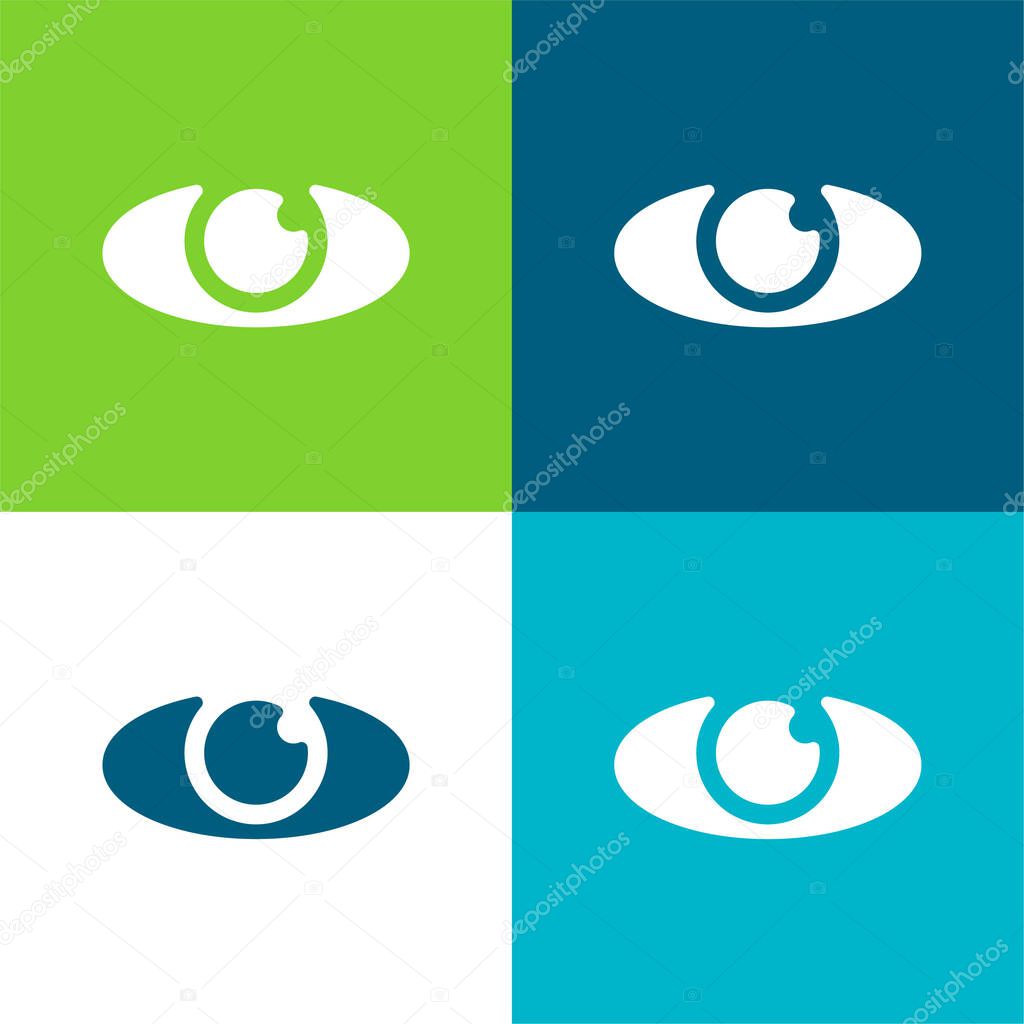 Big Eye Flat four color minimal icon set