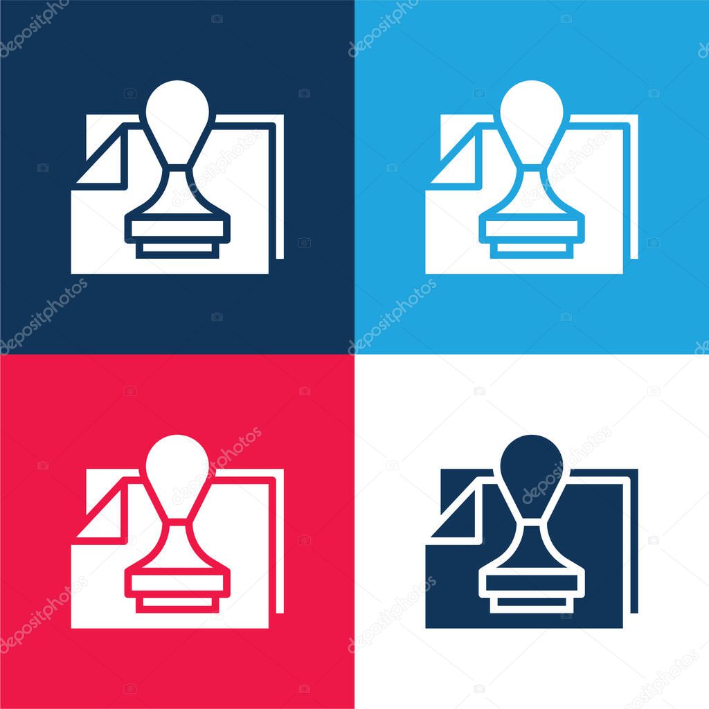 Approve blue and red four color minimal icon set
