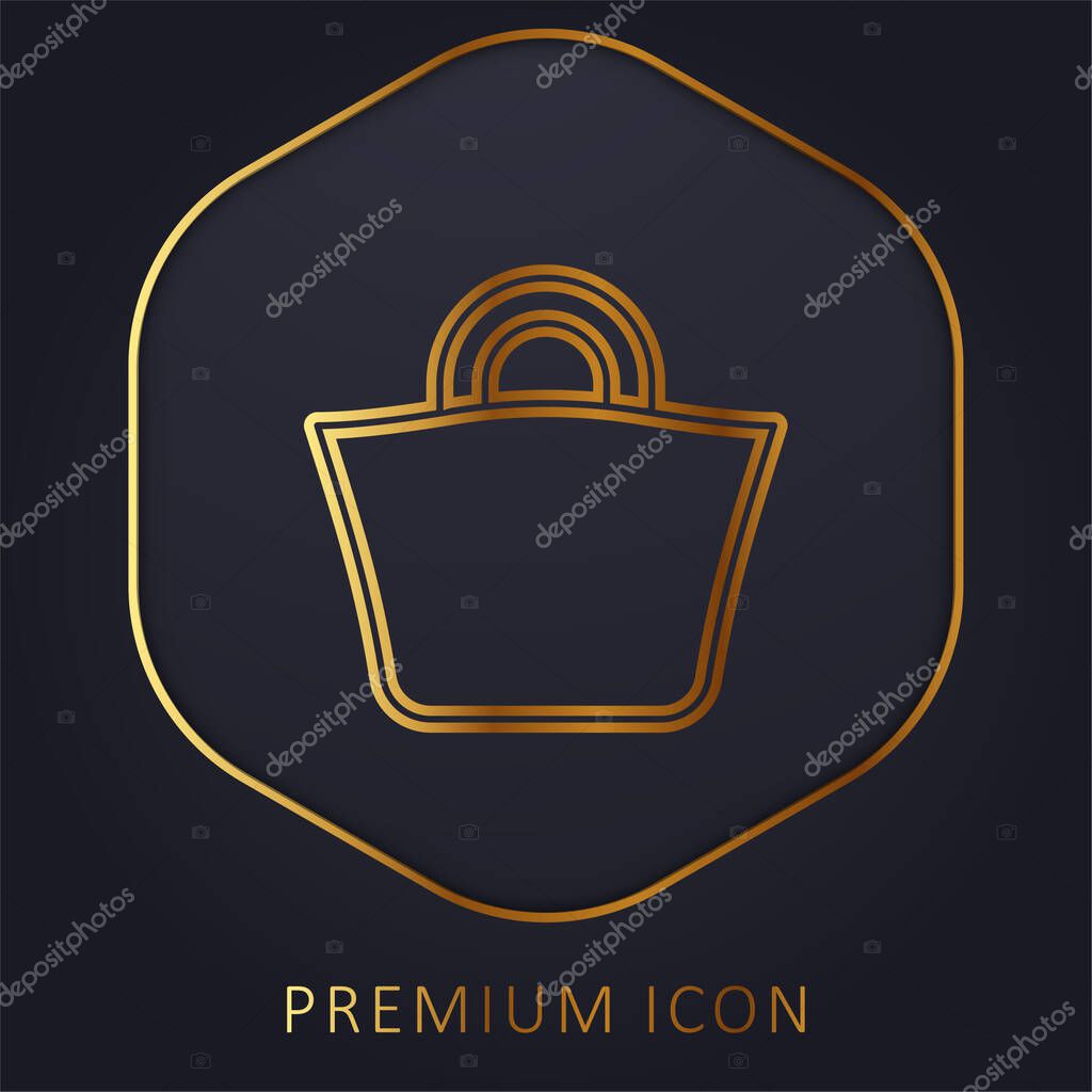 Beach Bag golden line premium logo or icon