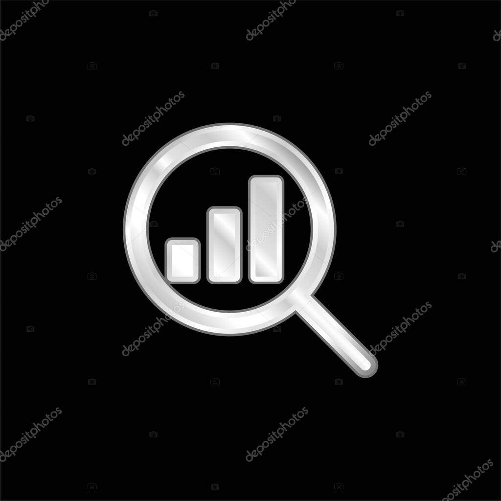 Analytics silver plated metallic icon