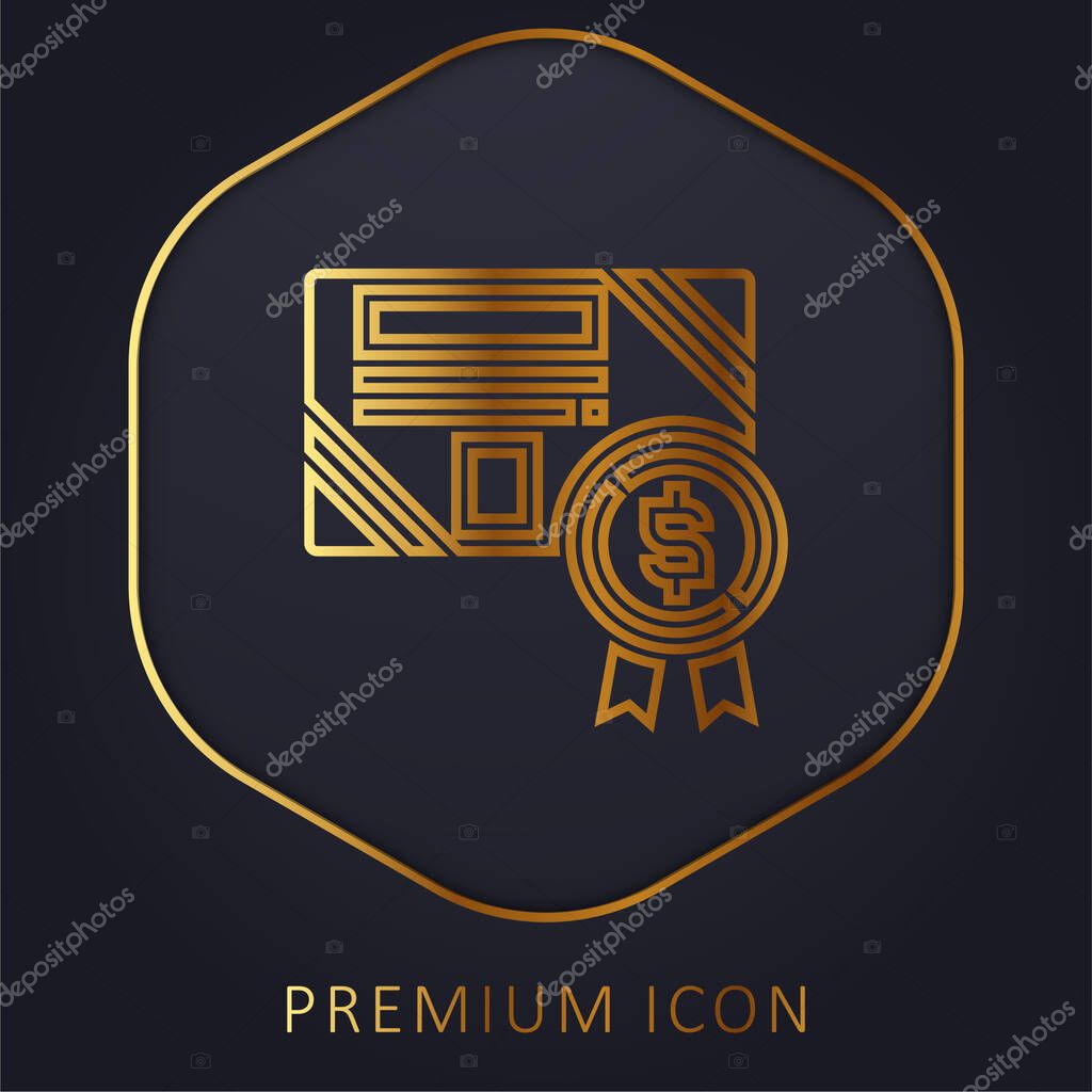 Bond golden line premium logo or icon
