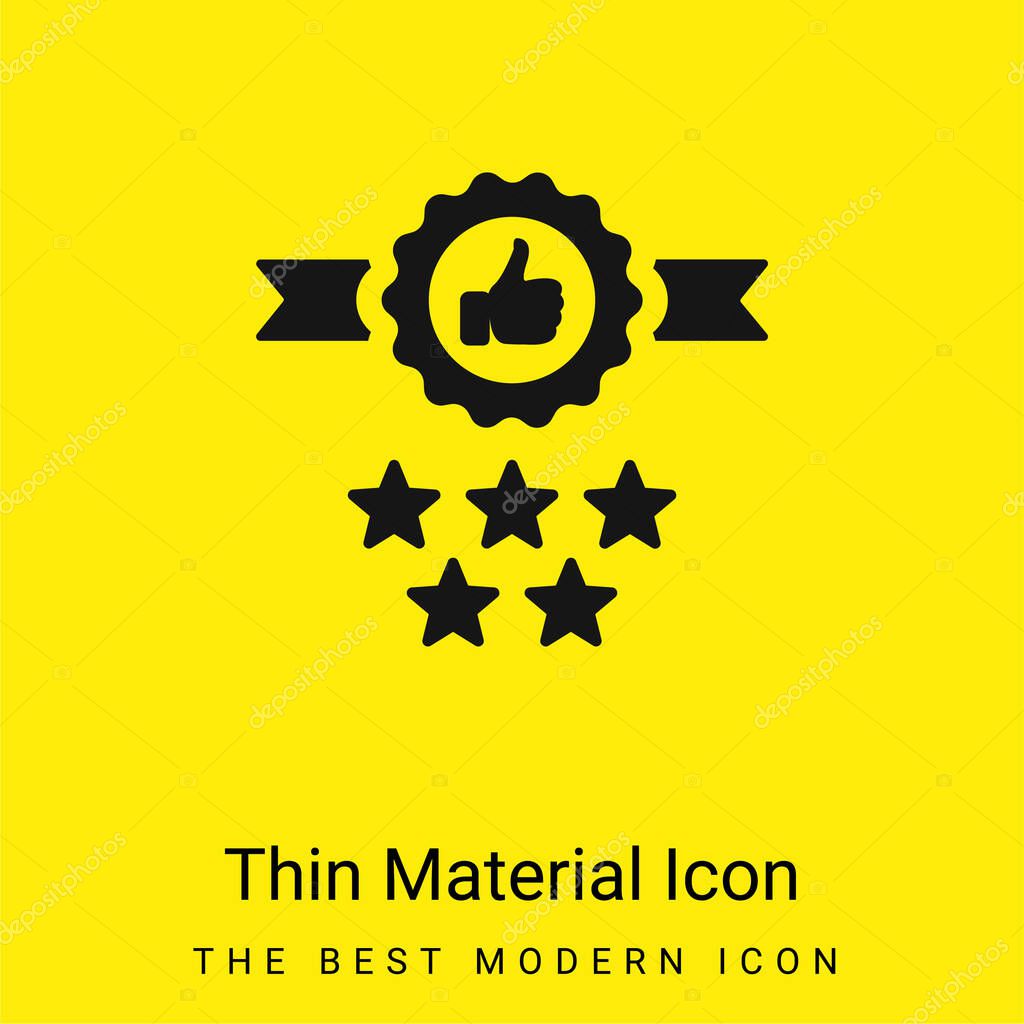 Badge minimal bright yellow material icon