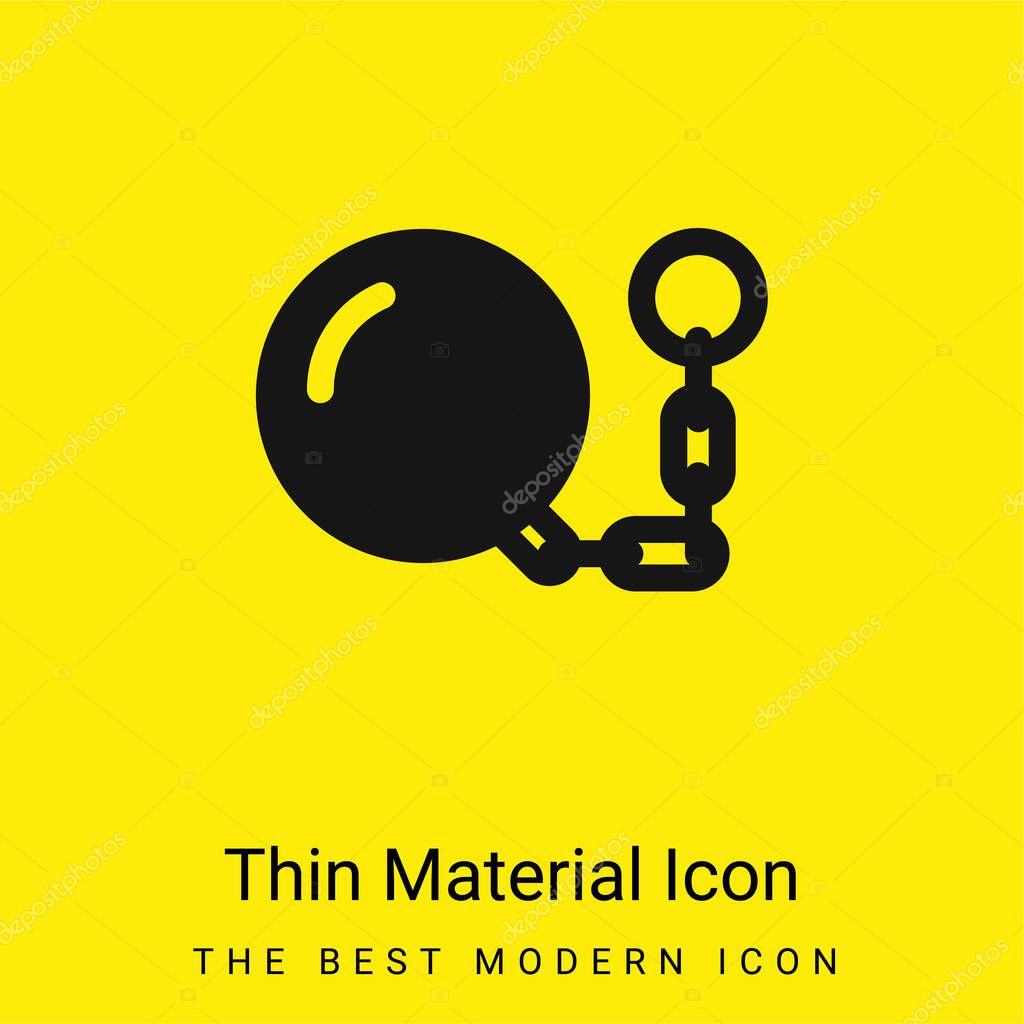 Ball And Chain minimal bright yellow material icon