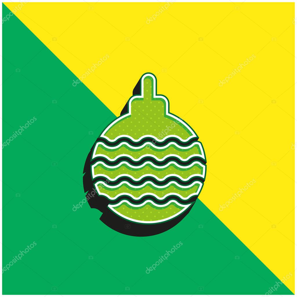 Bauble Green and yellow modern 3d vector icon logo