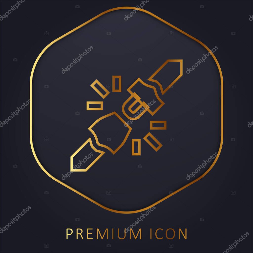 Belt golden line premium logo or icon