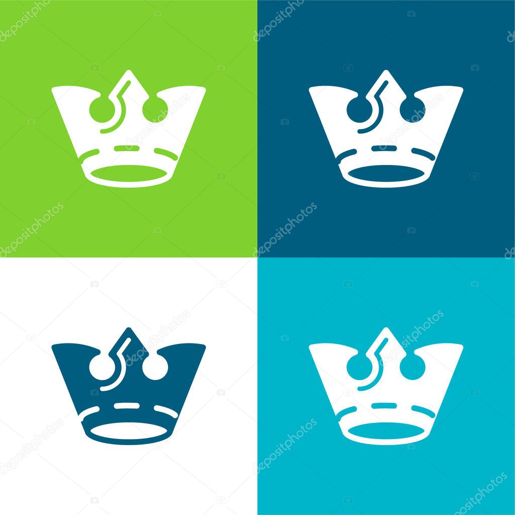 Crown Flat four color minimal icon set