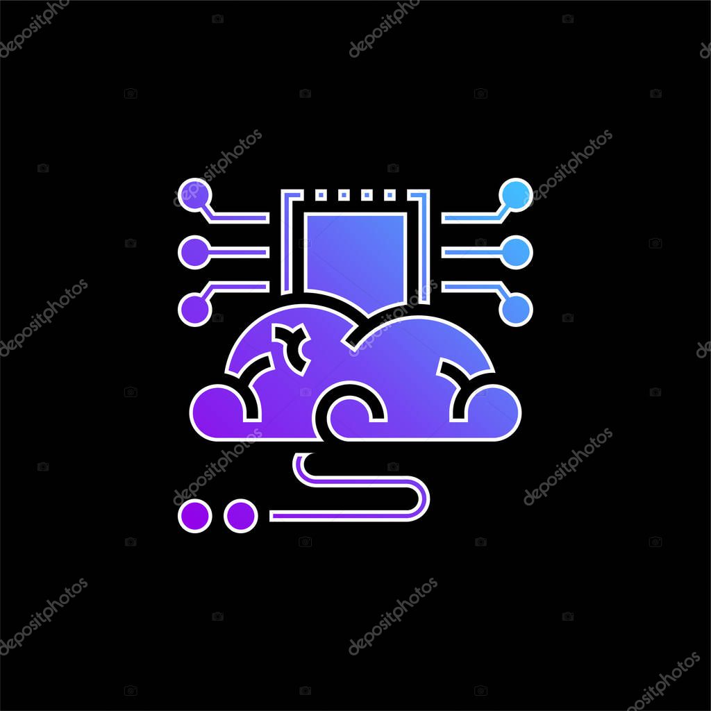 Brain blue gradient vector icon