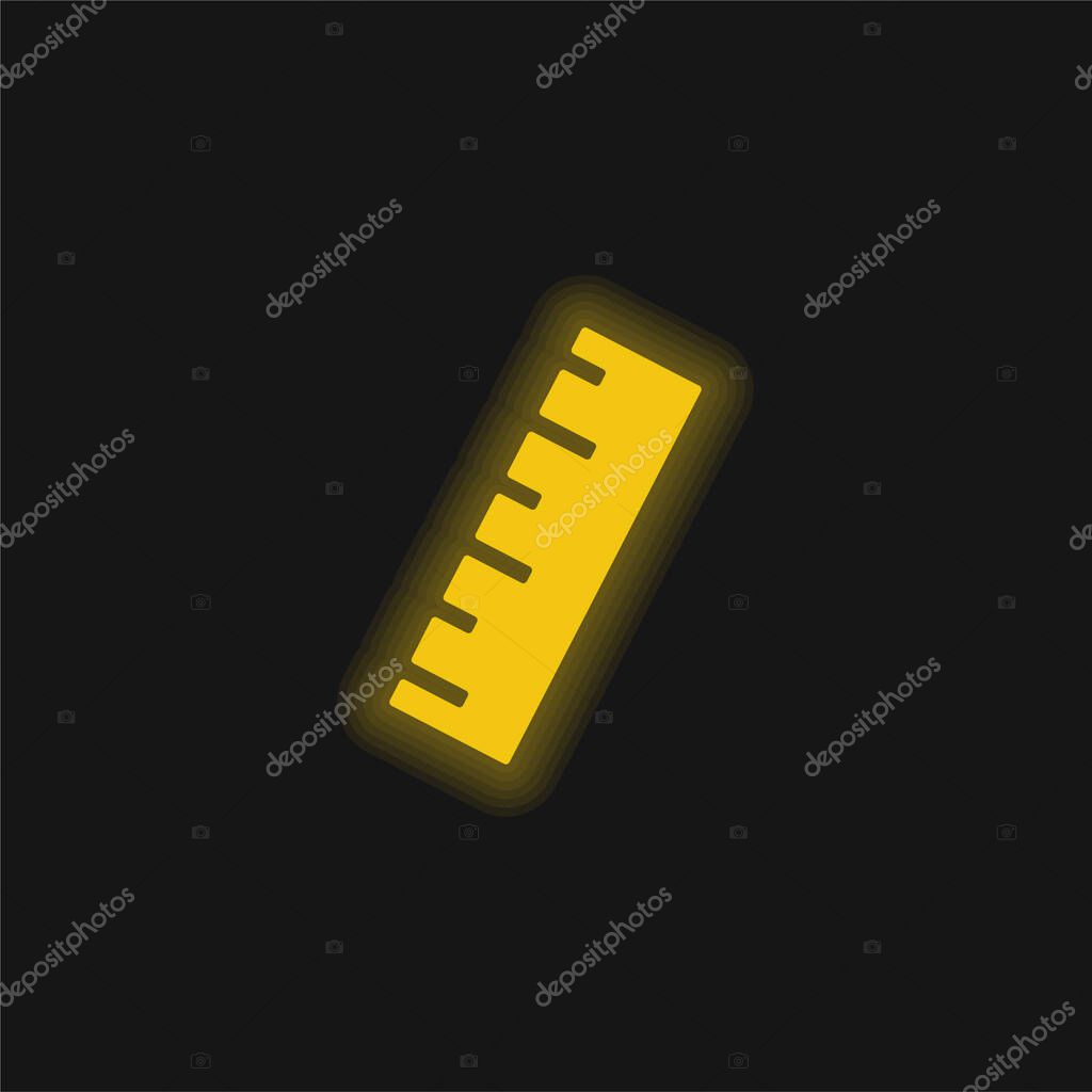 Black Ruler yellow glowing neon icon