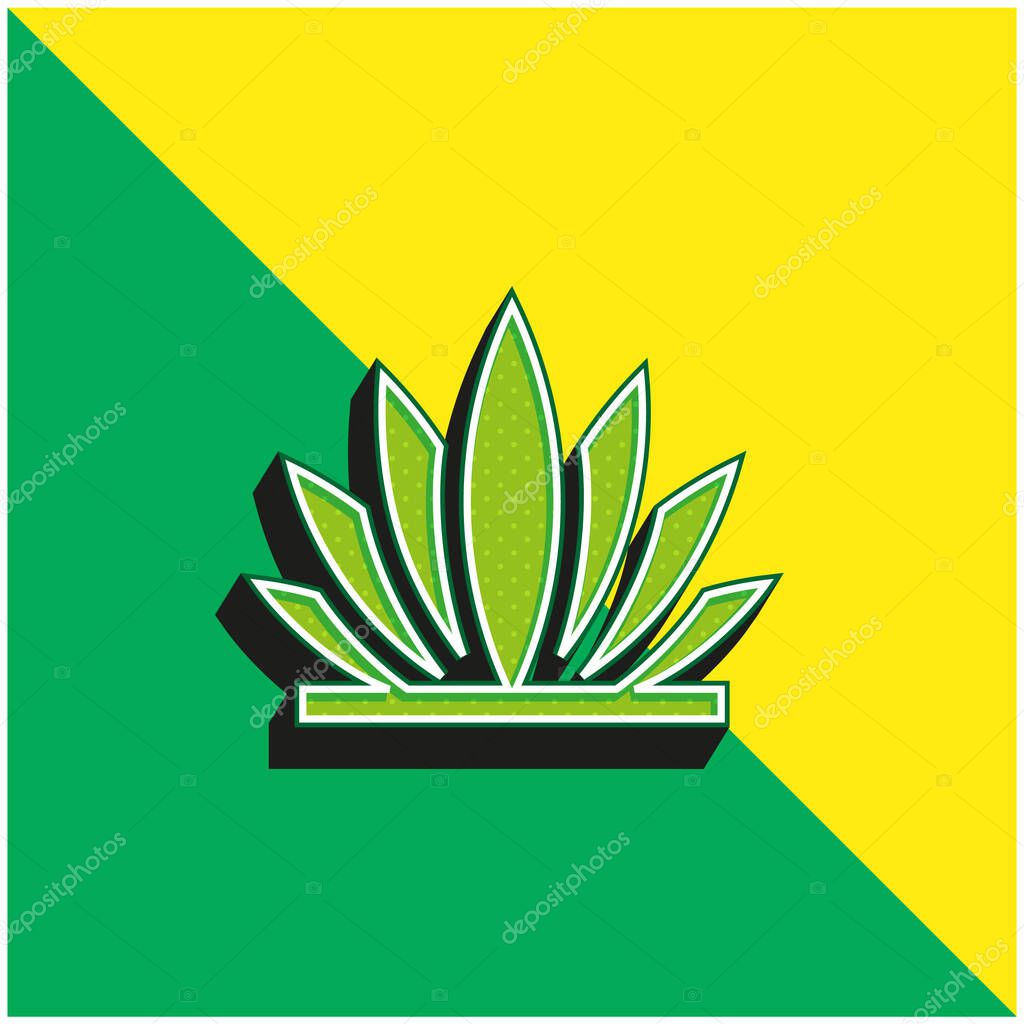 Agave Green and yellow modern 3d vector icon logo