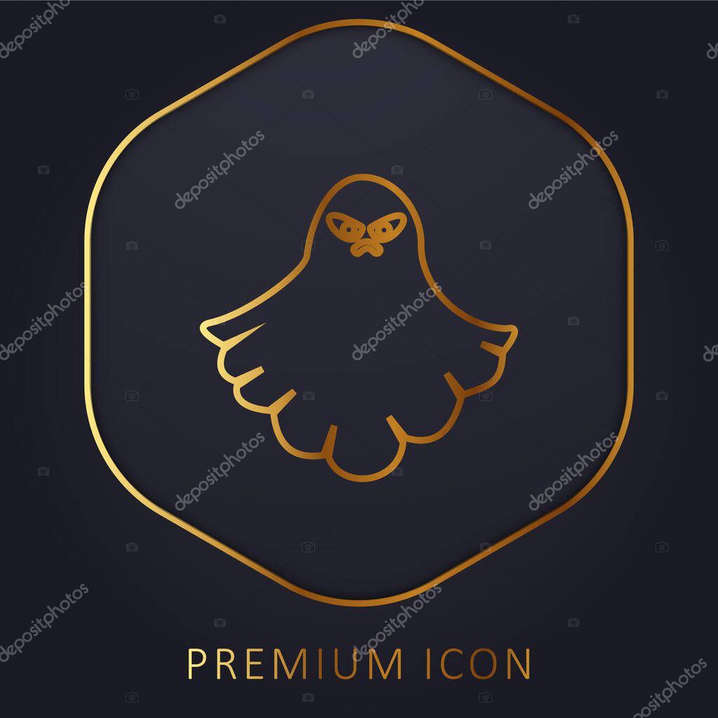 Angry Ghost golden line premium logo or icon