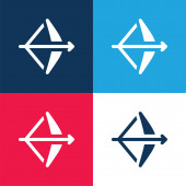 Bogen blau und rot vier Farben minimales Symbol-Set