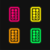 Antibiotic four color glowing neon vector icon