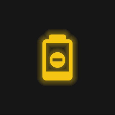 Pil sarısı parlak neon simgesi