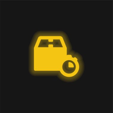 Kutu sarısı parlak neon simgesi