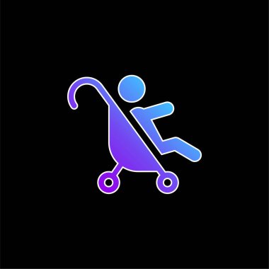 Bebek Gezgini mavi eğimli vektör simgesi