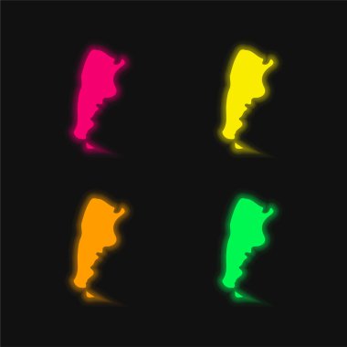 Argentina four color glowing neon vector icon clipart