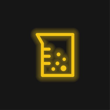 Beher sembolü sarı parlak neon simgesi