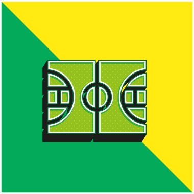 Basketbol Yeşil ve Sarı modern 3D vektör simgesi logosu