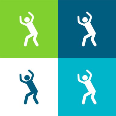 Kızgın Siluet Düz Düz Renk en az simge seti