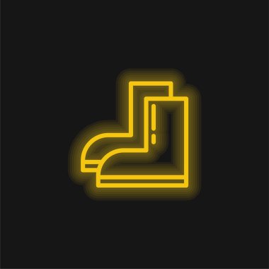 Botlar sarı parlak neon simgesi