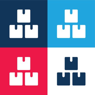 Kutular mavi ve kırmızı dört renk en küçük simge kümesi