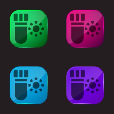 Kan Testi Dört Renkli Cam Simgesi