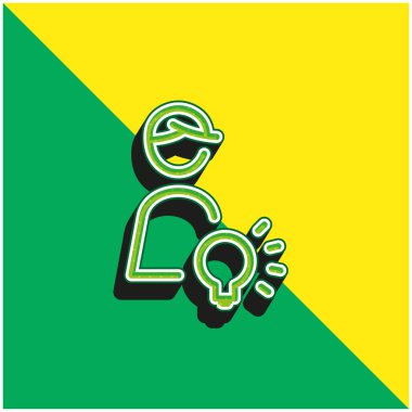 Sanat Yönetmeni Yeşil ve Sarı Modern 3D vektör simgesi logosu