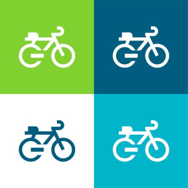 Motosiklet Düz 4 renk simgesi seti