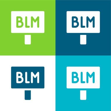 Black Lives Matter Flat four color minimal icon set clipart