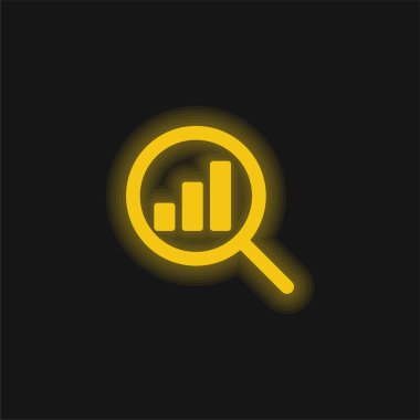 Analitik sarı parlak neon simgesi
