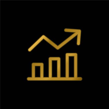 Analitik altın kaplama metalik simge veya logo vektörü